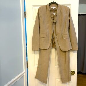 Tan suit both pieces